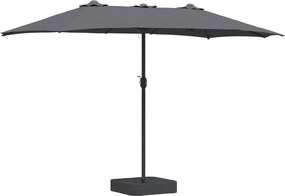 vidaXL Ομπρέλα Κήπου Ανθρακί 385 x 209 x 244 εκατοστά Πολυεστέρας
