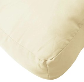 Μαξιλάρια Παλέτας 3 τεμ. Κρεμ Λευκά Ριγέ από Ύφασμα Oxford - Λευκό