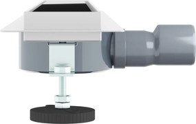 vidaXL Αποχέτευση Ντους με Γυάλινη Κάλυψη και 360° Σιφώνι Μαύρο 60 cm