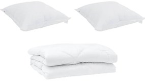 vidaXL Πάπλωμα με μαξιλάρι 3 pcs Λευκό 260 x 220 εκ. Μικροΐνες