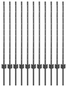 vidaXL Πό posts φράχτη 22 pcs Γκρι 100 cm Ατσάλι