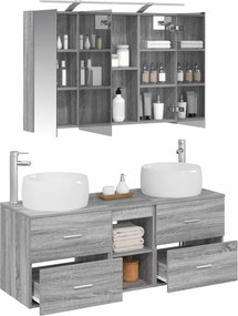 vidaXL Σετ Επίπλων Μπάνιου 4 pcs Γκρι Sonoma
