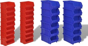 Πλαστικά σκαφάκια αποθήκευσης  Σετ 30 τμχ Μπλε &amp; κόκκινο
