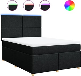 vidaXL Κρεβάτι Boxspring με Στρώμα Μαύρο 160x200 εκ. Υφασμάτινο