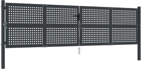 vidaXL Πόρτα Κήπου Ανθρακί 400x125 εκ. Ατσάλι