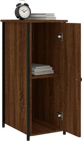 vidaXL Κομοδίνα 2 τεμ. Καφέ Δρυς 32x42x80 εκ. Επεξεργασμένο Ξύλο