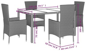 ΣΕΤ ΤΡΑΠΕΖΑΡΙΑΣ ΚΗΠΟΥ 5 ΤΕΜ. ΜΠΕΖ ΣΥΝΘΕΤΙΚΟ ΡΑΤΑΝ ΜΕ ΜΑΞΙΛΑΡΙ 3277571