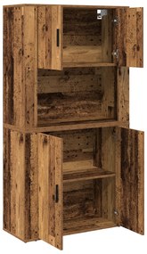 vidaXL Υψηλό Κιβώτιο Παλιού Ξύλου 80x33x150 εκ. Κατασκευασμένο από Ξύλο Συνθετικής Ύλης
