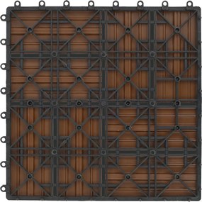 vidaXL Πλάκα Κατασκευής 11 pcs Ξύλο teak 30 x 30 cm WPC