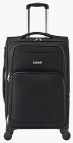 VEVOR 61cm Softside Expandable Luggage with Spinner Wheel Checked Suitcase Black