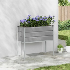 vidaXL Γλάστρα Ανοιχτό γκρι 100 x 45 x 90 εκ. Επικαλυμμένος Χάλυβας