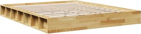 Πλαίσιο κρεβατιού vidaXL χωρίς στρώμα 140x190 cm μασίφ ξύλο δρυς