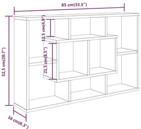 vidaXL Ραφιέρα Τοίχου Καφέ Δρυς 85x16x52,5 εκ. Επεξεργασμένο Ξύλο