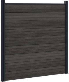 vidaXL Σετ Φράχτη 4 pcs 699 x 186 cm WPC και Αλουμίνιο Μαύρο