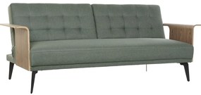 Καναπές-Κρεβάτι DKD Home Decor 203 x 87 x 81 cm Μαύρο Μέταλλο Καφέ Πράσινο