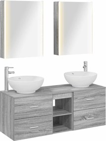 vidaXL Σετ Επίπλων Μπάνιου 5 pcs Γκρι Sonoma