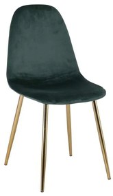 Καρέκλα CELINA Μεταλλική Χρυσό, Velure Πράσινο 45x54x85cm (Σετ 4 ΤΕΜ)