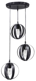 Φωτιστικό Οροφής Τρίφωτο Heronia Lama Black 34-0085