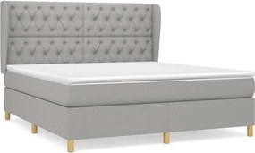 vidaXL Κρεβάτι Boxspring με Στρώμα Αν. Πράσινο 160x200εκ Υφασμάτινο