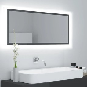 Καθρέφτης Μπάνιου με LED Γυαλ. Γκρι 100x8,5x37 εκ. Ακρυλικός