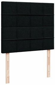 vidaXL Κρεβάτι Boxspring με Στρώμα Μαύρο 120x190 εκ. Υφασμάτινο