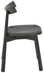 Καρέκλα Clareta pakoworld rubberwood-σχοινί σε μαύρη απόχρωση 53x55x79εκ