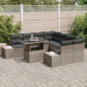 vidaXL Σετ Καναπέ Κήπου με μαξιλάρι 9 pcs Γκρι 100 x 55 x 73 εκ