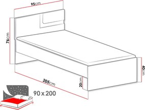 Κρεβάτι παιδικό Apetito - 95.00Χ205.00Χ76.00cm