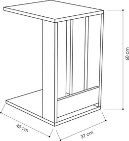 Βοηθητικό Τραπέζι Ανθρακί EDI 37x45x60