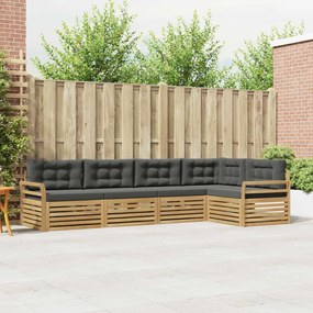 vidaXL Σειρά Καναπέ Εξωτερικού 5 pcs Άσπρο και Ανθρακί