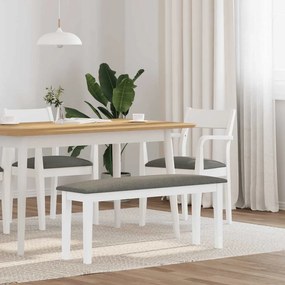 Πάγκος vidaXL 110 cm Λευκό μασίφ ξύλο καουτσούκ