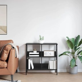 vidaXL Ράφι Βιβλίων Μαύρη Οξυά 82 x 32 x 79 εκ. Επεξεργασμένο ξύλο