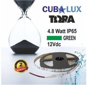 Ταινία LED 4,8W IP65 12V σε 4 χρώματα 5M TORA Cubalux 500035 Πράσινο