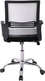 BF2110 Πολυθρόνα Γραφείου Μέταλλο Χρώμιο, Mesh Γκρι - Μαύρο   1τμχ