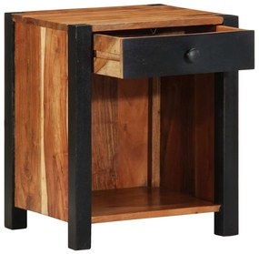 vidaXL Κομοδίνο με συρτάρι Καφέ 40 x 35 x 50 εκ. Μασίφ ξύλο ακακίας
