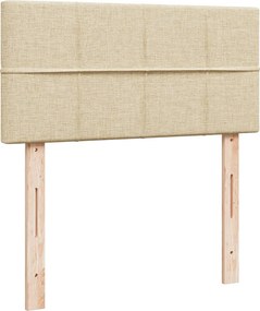 vidaXL Κρεβάτι Boxspring με Στρώμα Κρεμ 80 x 200 εκ. Υφασμάτινο