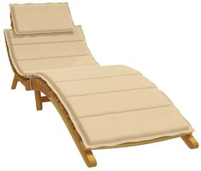 vidaXL Μαξιλάρι Ξαπλώστρας Μπεζ 186x58x4 εκ. Ύφασμα
