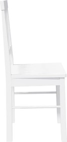 vidaXL Καρέκλες τραπεζαρίας 2 τεμάχια Λευκό μασίφ ξύλο καουτσούκ