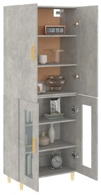 vidaXL Ντουλάπι Γκρι Σκυροδέματος 69,5x34x180 εκ. Επεξεργασμένο Ξύλο