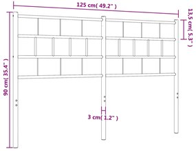 Κεφαλάρι Μαύρο 120 εκ. Μεταλλικό - Μαύρο