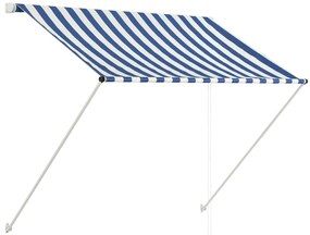 vidaXL Τέντα Συρόμενη Μπλε / Λευκό 150 x 150 εκ.