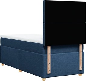 vidaXL Κρεβάτι Boxspring με Στρώμα Μπλε 80x200 εκ. Υφασμάτινο