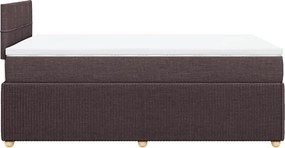 vidaXL Κρεβάτι Boxspring με Στρώμα Σκούρο Καφέ 120x200 εκ. Υφασμάτινο