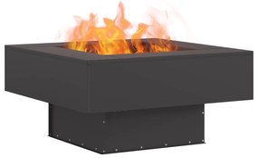 vidaXL Τετράγωνη Μαύρη Εστία Φωτιάς 80x80x40 εκ. από Ατσάλι