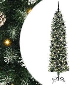 vidaXL Τεχνητό Λεπτό Χριστουγεννιάτικο Δέντρο Πράσινο και Λευκό 240 cm