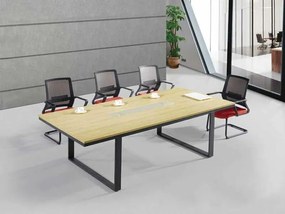 Τραπέζι γραφείου Mesa D114, 75x240x110cm, 64 kg, Σκούρο γκρι, Sonoma οξιά | Epipla1.gr