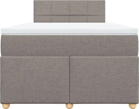 vidaXL Κρεβάτι Boxspring με Στρώμα Taupe 120x200 εκ. Υφασμάτινο