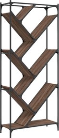 vidaXL Βιβλιοθήκη Καφέ Δρυς 79x30x180 εκ. Επεξεργ. Ξύλο &amp; Μέταλλο