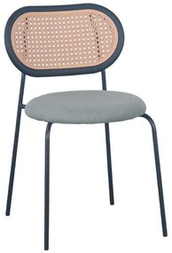 Καρέκλα Vintage 03-1060 47x55x76cm Black-Mint Μέταλλο,Ύφασμα