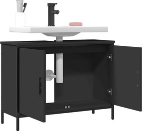 vidaXL Ντουλάπι Νιπτήρα Μπάνιου Μαύρο 80x30x60 εκ. Επεξεργασμένο Ξύλο